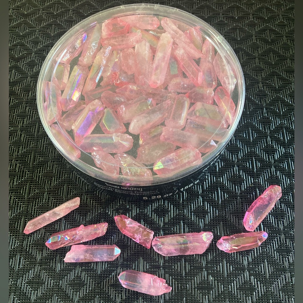 Semi-Precious Pink Crystal Quartz Daggers
